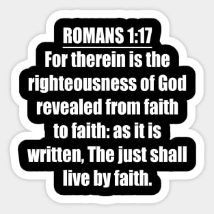 Romans 1:17 King James Version Bible Verse Typography Sticker